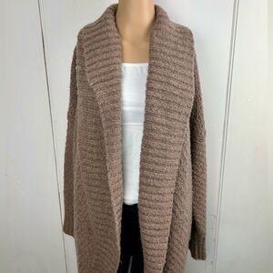 Anthropologie Denise Textured Cardigan Long Cozy Oversized Sweater Size Medium 🤎